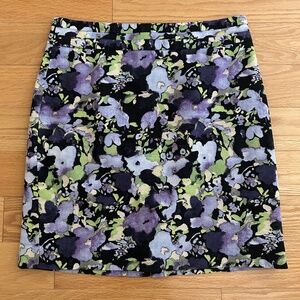 LOFT purple floral A line skirt - Size 4P